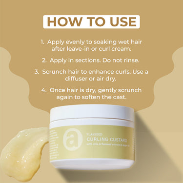 Ashba Botanics Flaxseed Curling Custard For Wavy, Curly, Frizzy & Coily Hair | Argan, Avacado Oil, Shea Butter | Provides Moisture, Controls Frizz, Strong Hold | Phthalates & Parabens Free (ml, 50)